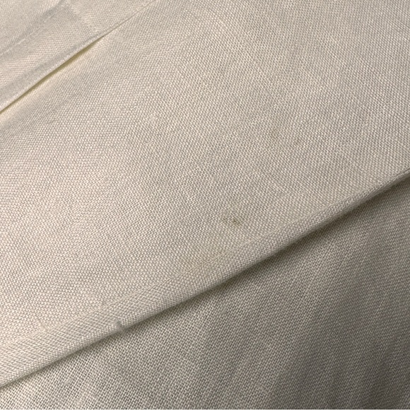 Liz Claiborne Collection Cream Button Down‎ Linen Shirt, Extra Long,  16 - Picture 9 of 10